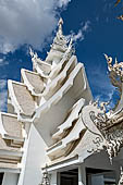 Famous Thailand temple or white temple, Wat Rong Khun,at Chiang Rai province, northern Thailand. 